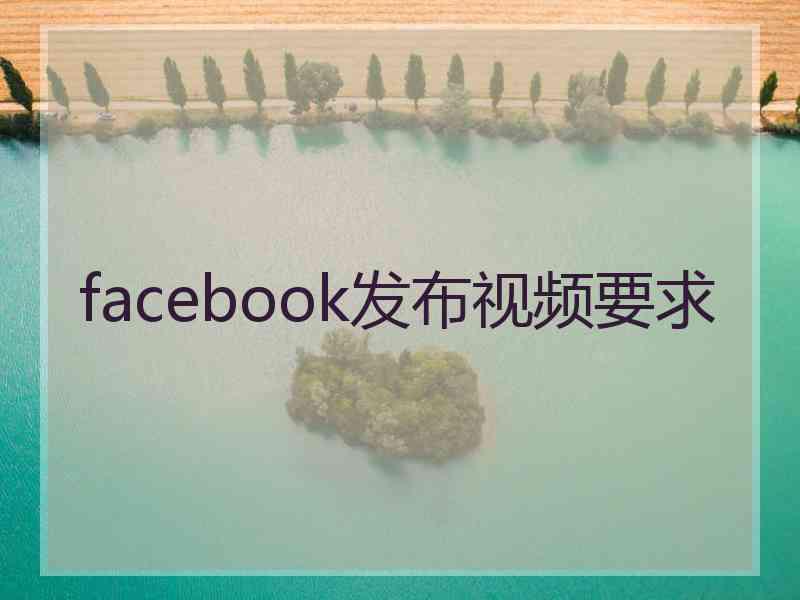 facebook发布视频要求