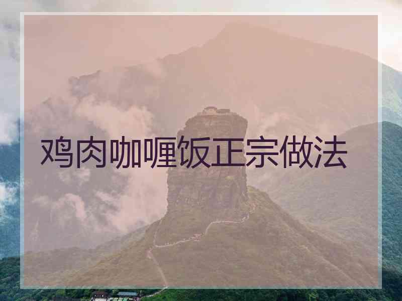 鸡肉咖喱饭正宗做法