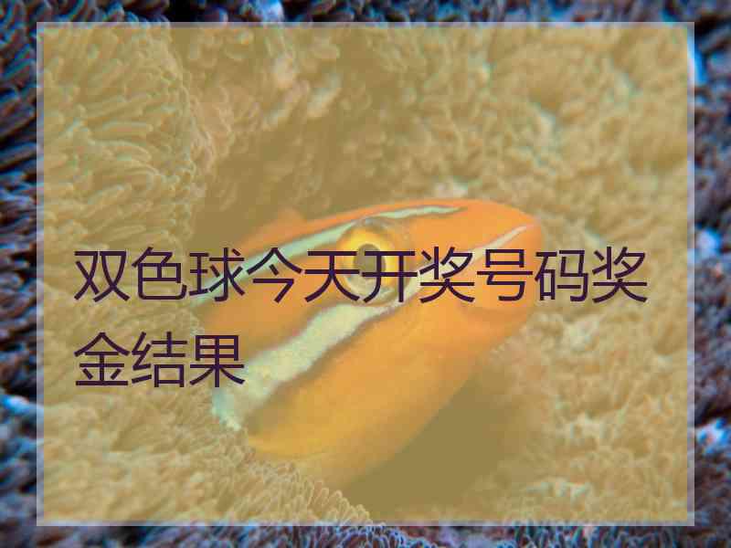 双色球今天开奖号码奖金结果