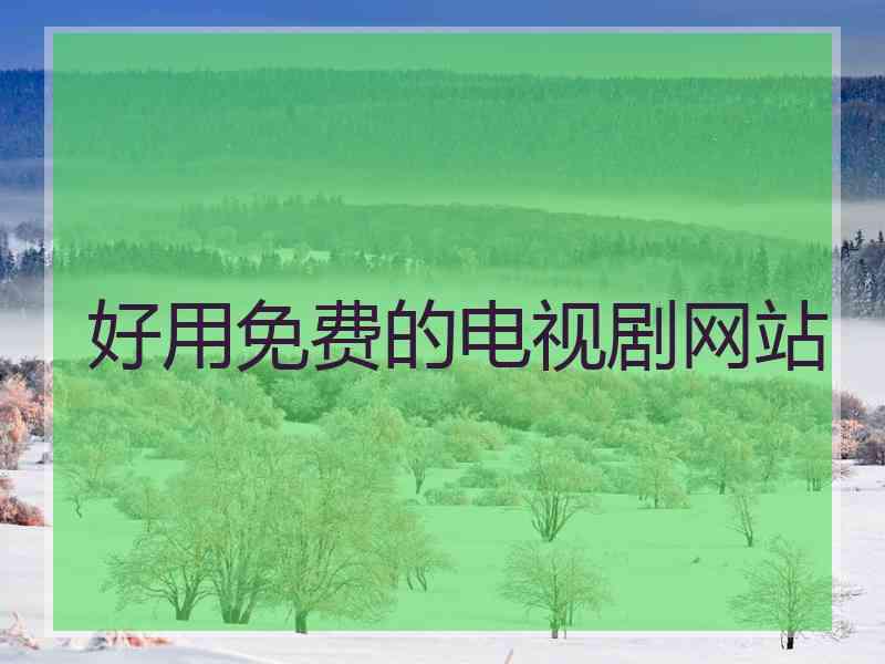 好用免费的电视剧网站