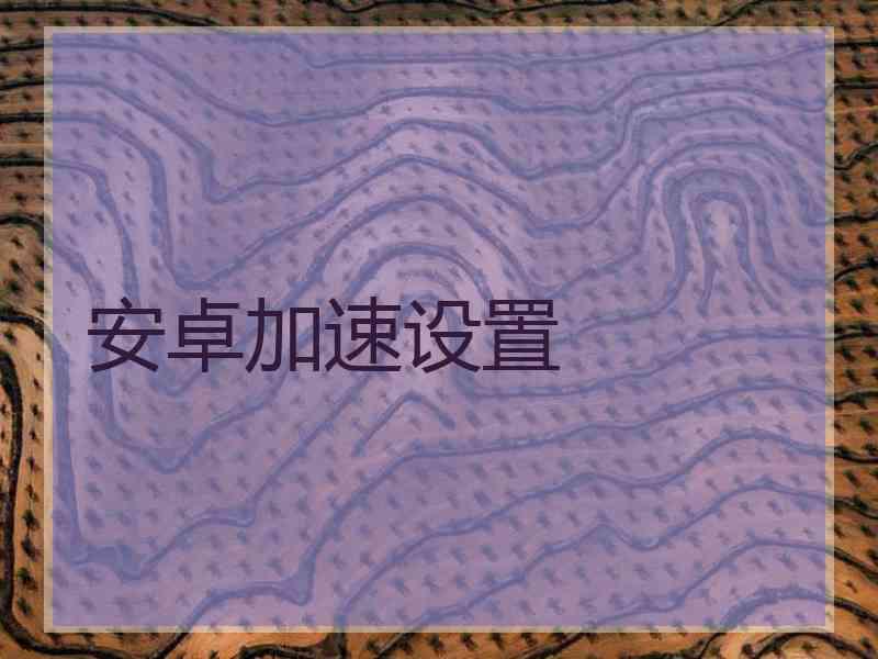 安卓加速设置
