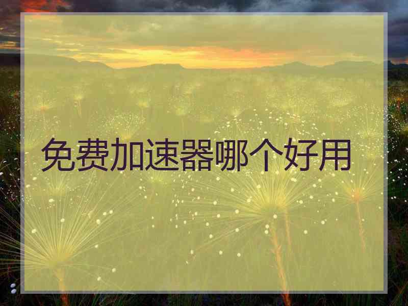 免费加速器哪个好用