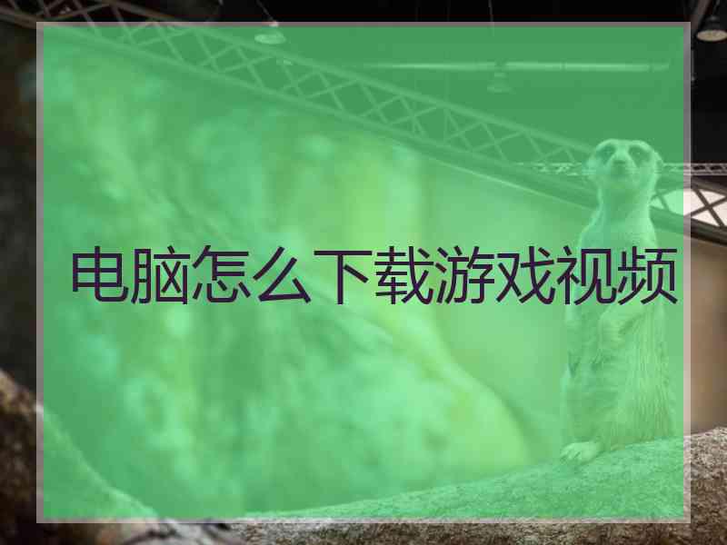 电脑怎么下载游戏视频