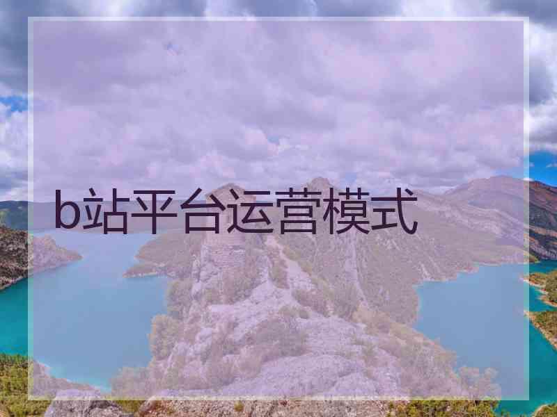b站平台运营模式