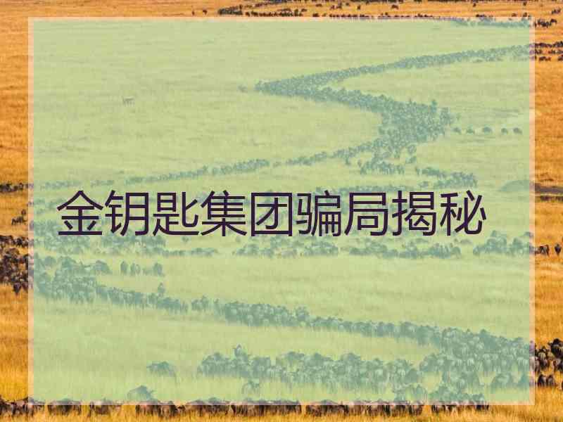 金钥匙集团骗局揭秘