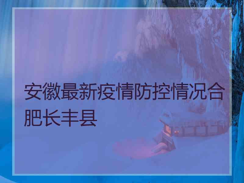 安徽最新疫情防控情况合肥长丰县