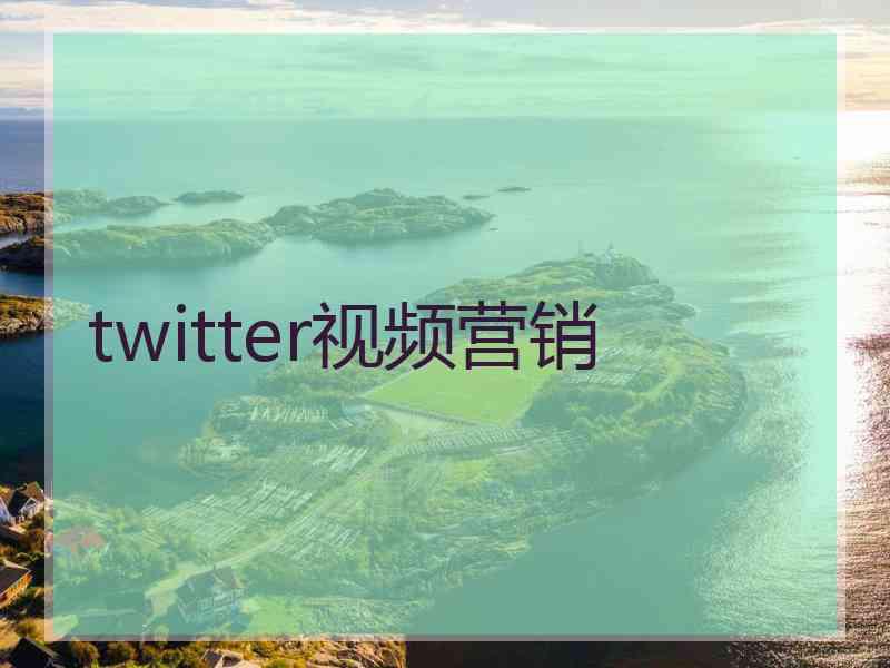 twitter视频营销