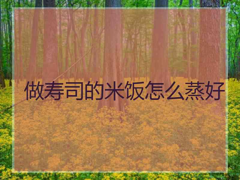 做寿司的米饭怎么蒸好