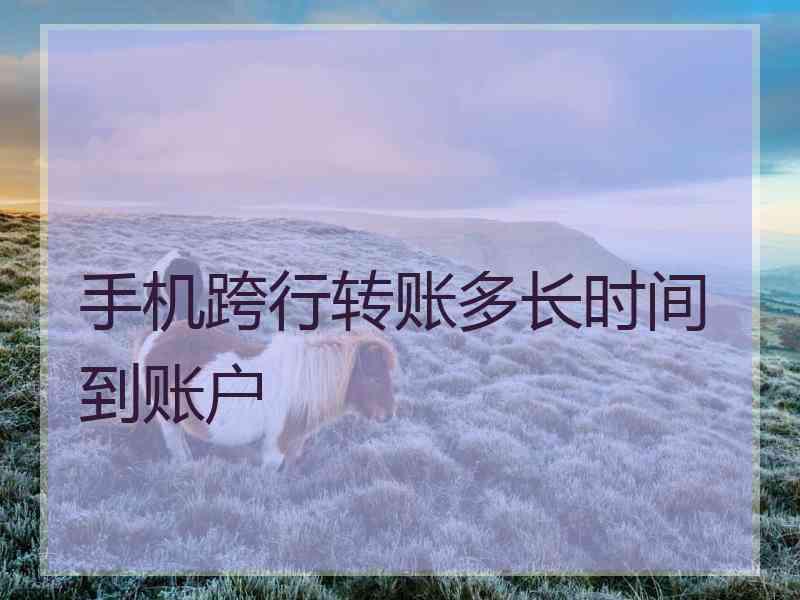 手机跨行转账多长时间到账户
