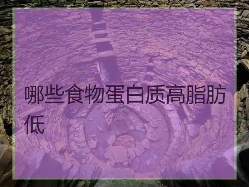 哪些食物蛋白质高脂肪低