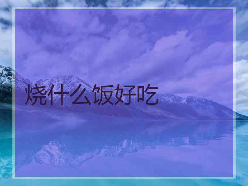 烧什么饭好吃