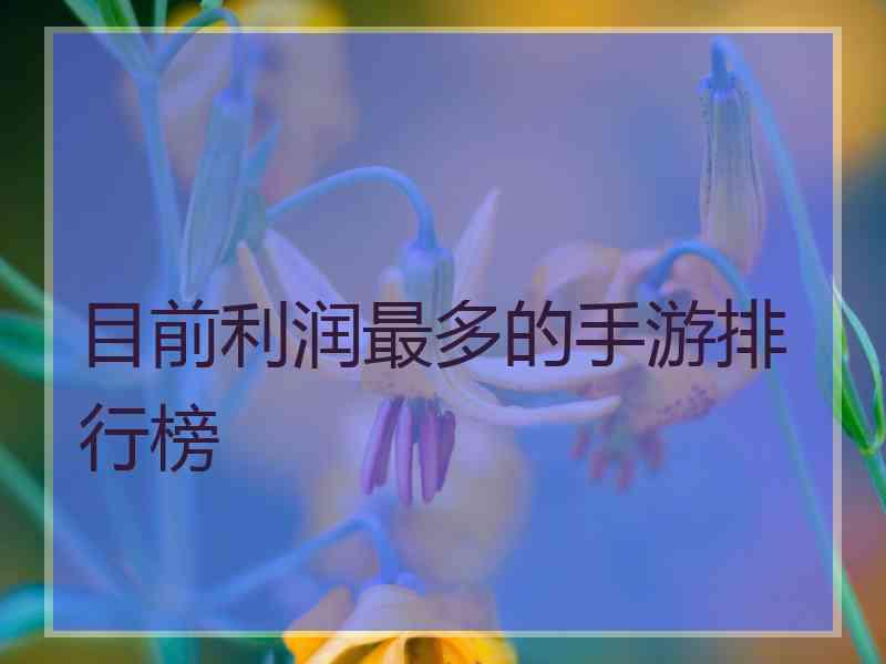 目前利润最多的手游排行榜