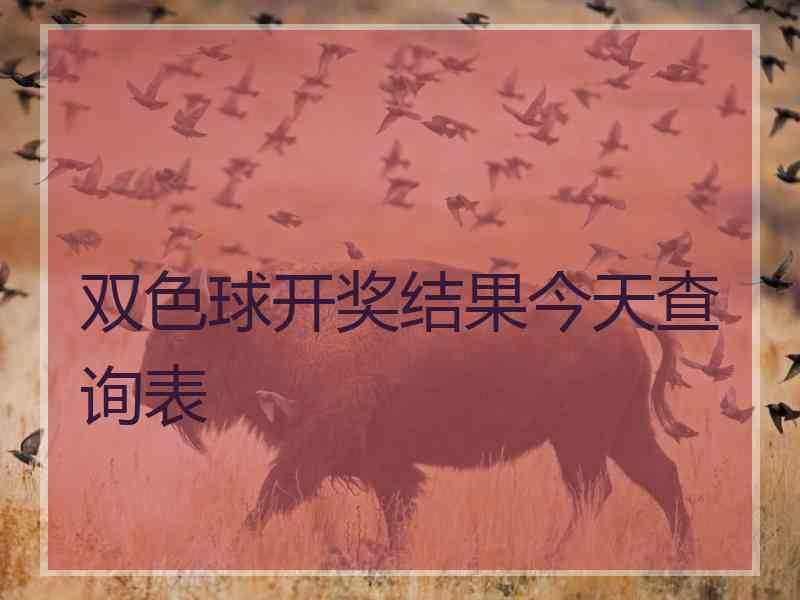 双色球开奖结果今天查询表