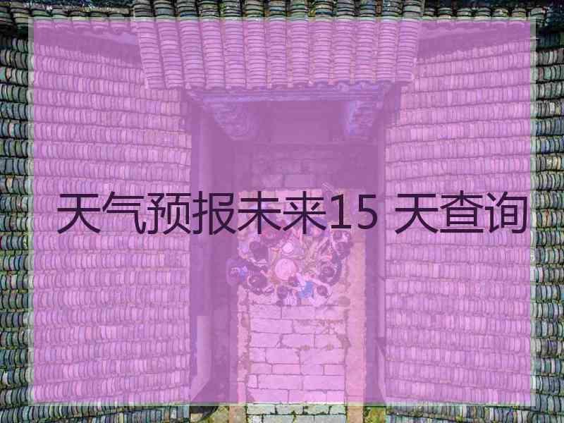 天气预报未来15 天查询
