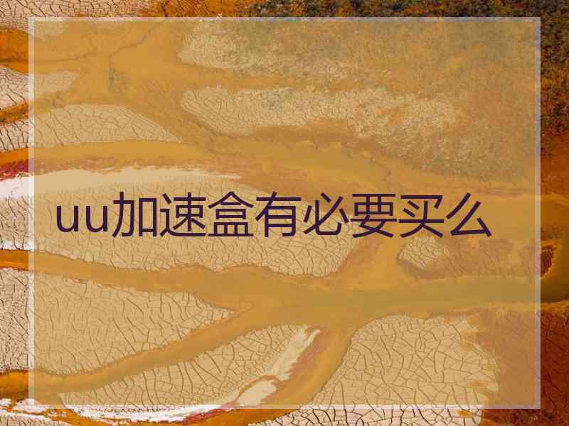 uu加速盒有必要买么