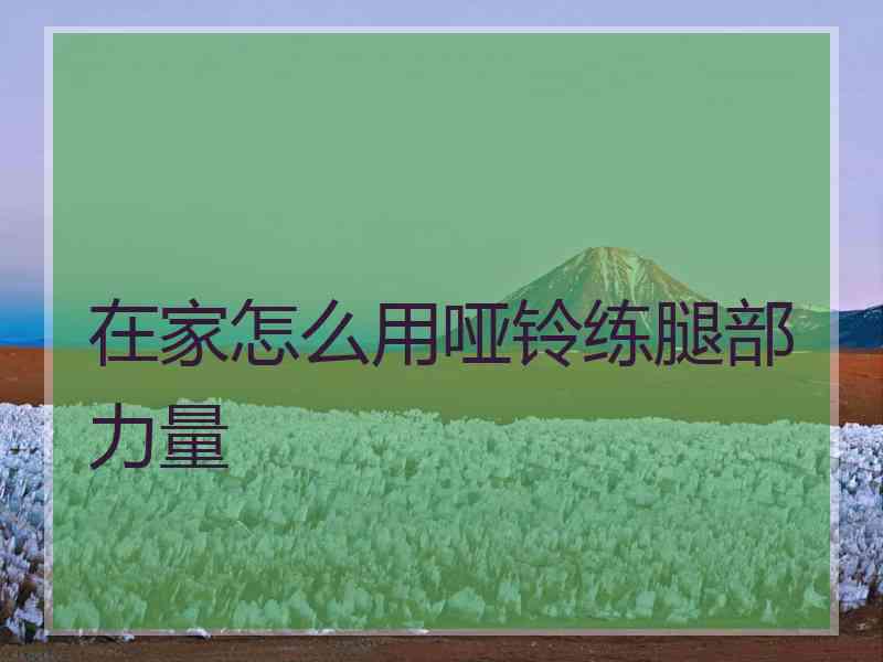 在家怎么用哑铃练腿部力量