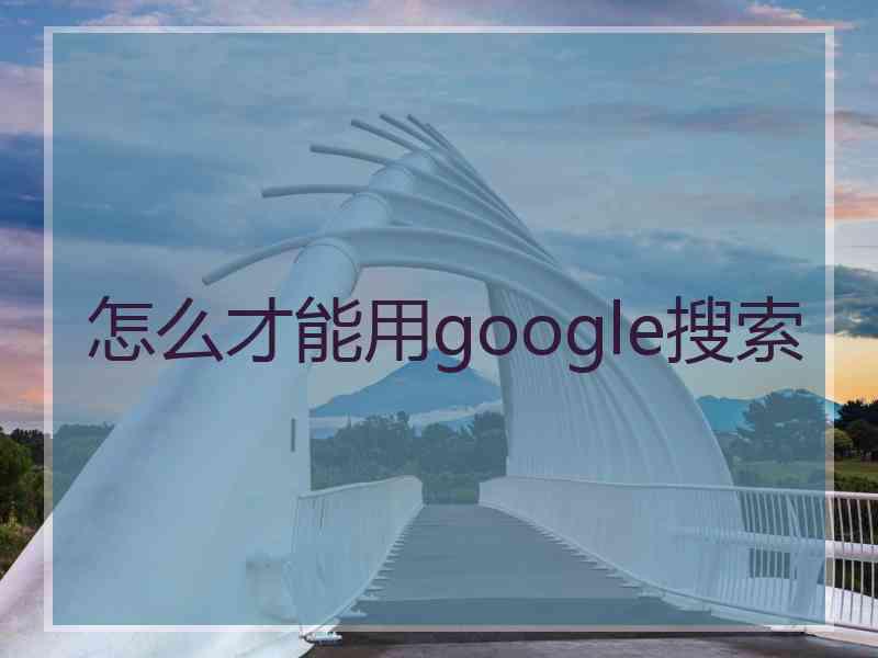 怎么才能用google搜索