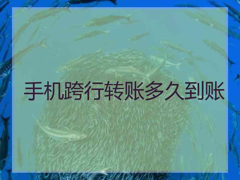 手机跨行转账多久到账