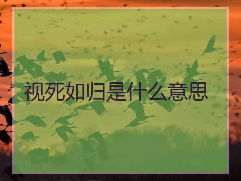视死如归是什么意思