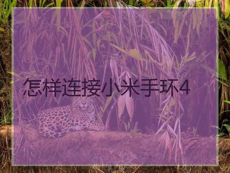 怎样连接小米手环4