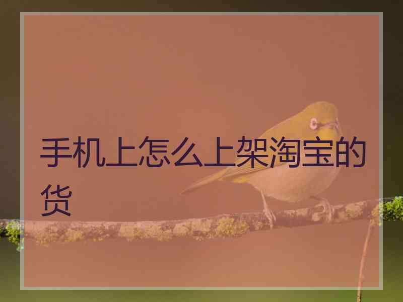 手机上怎么上架淘宝的货