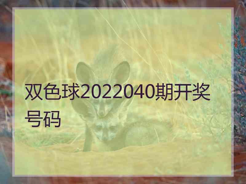 双色球2022040期开奖号码