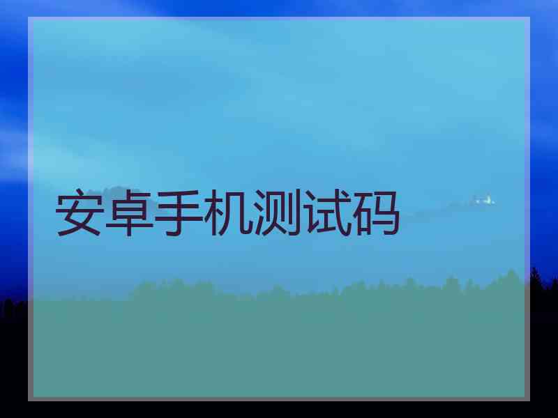 安卓手机测试码