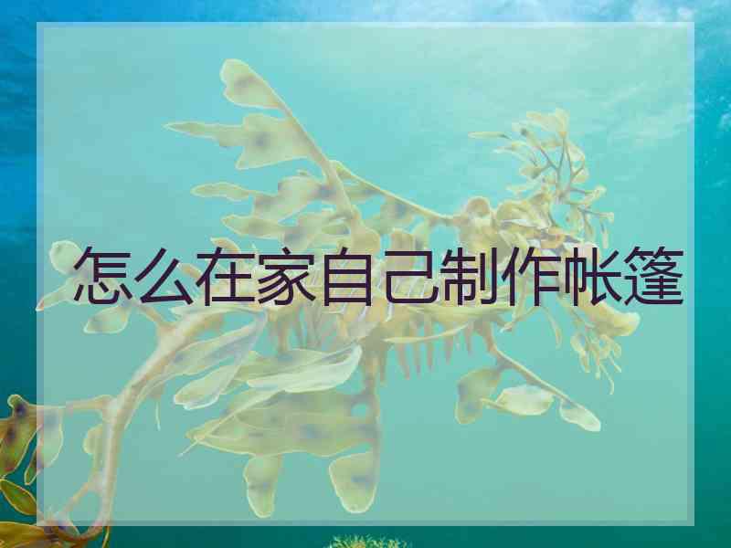 怎么在家自己制作帐篷