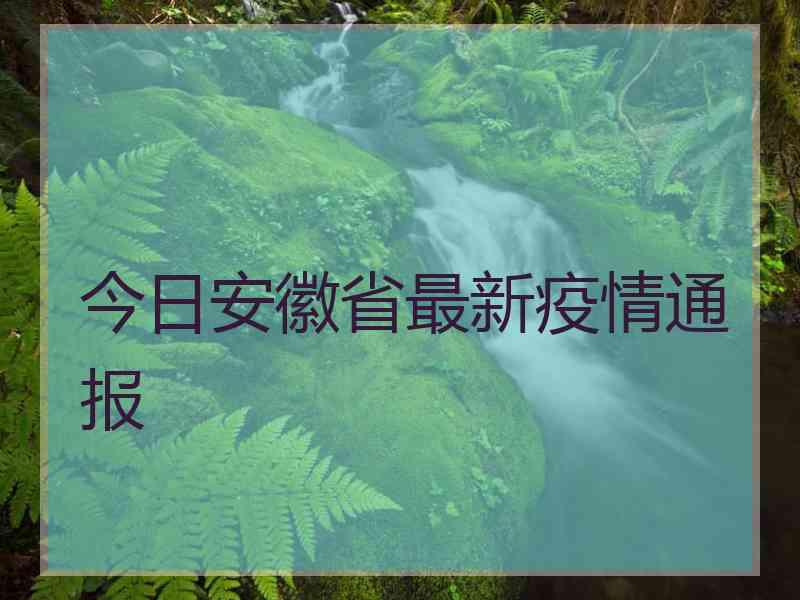 今日安徽省最新疫情通报