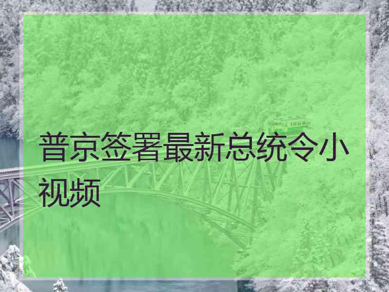 普京签署最新总统令小视频