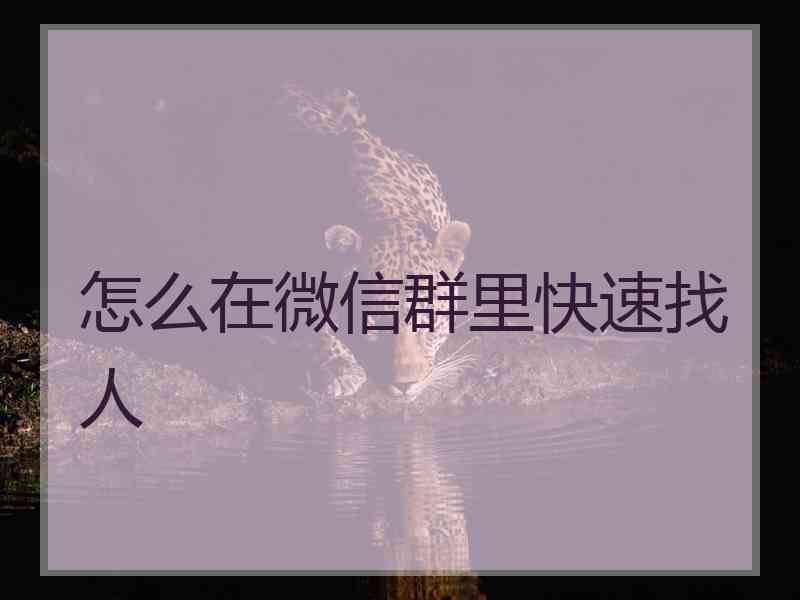怎么在微信群里快速找人