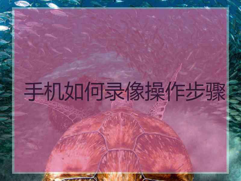手机如何录像操作步骤