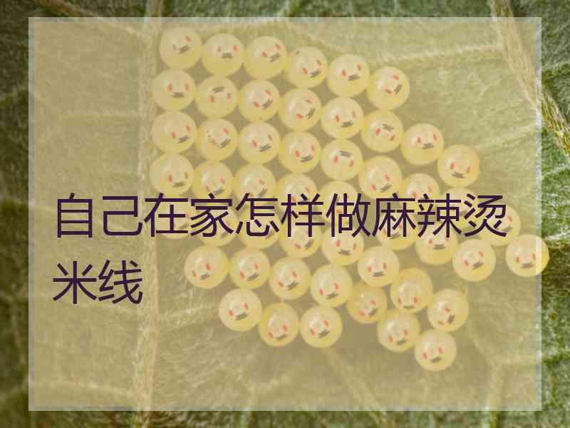 自己在家怎样做麻辣烫米线