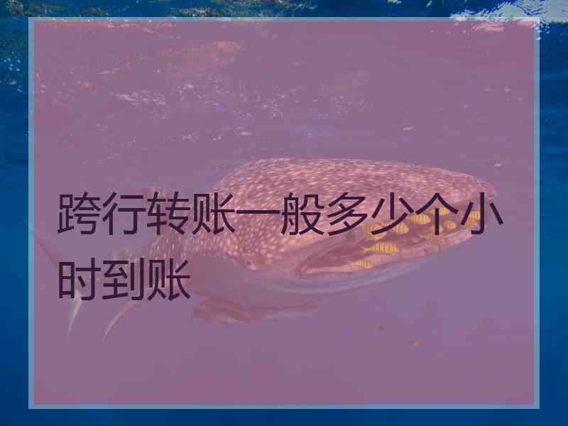 跨行转账一般多少个小时到账