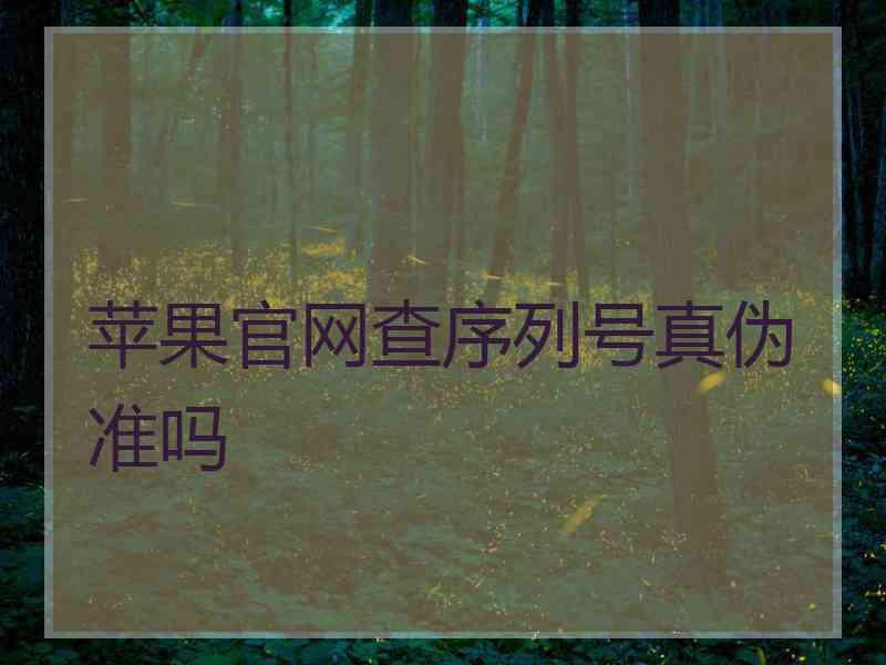 苹果官网查序列号真伪准吗