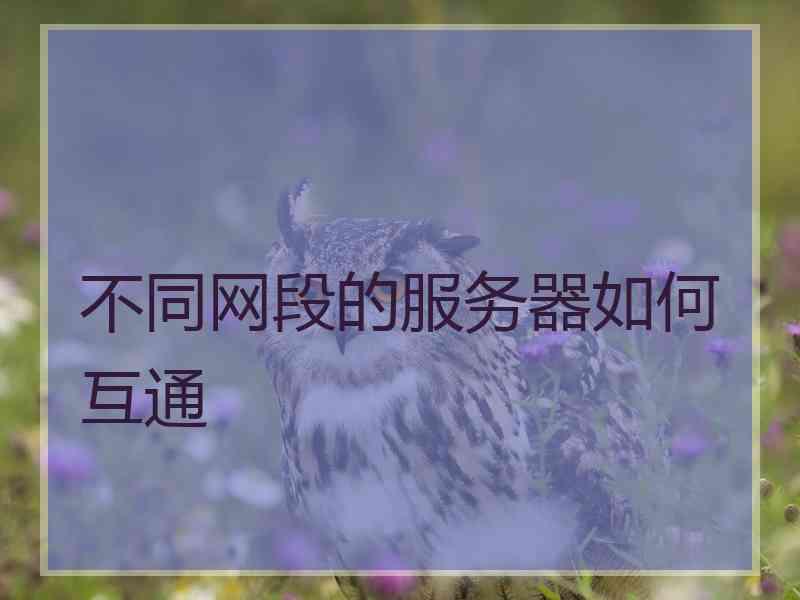 不同网段的服务器如何互通