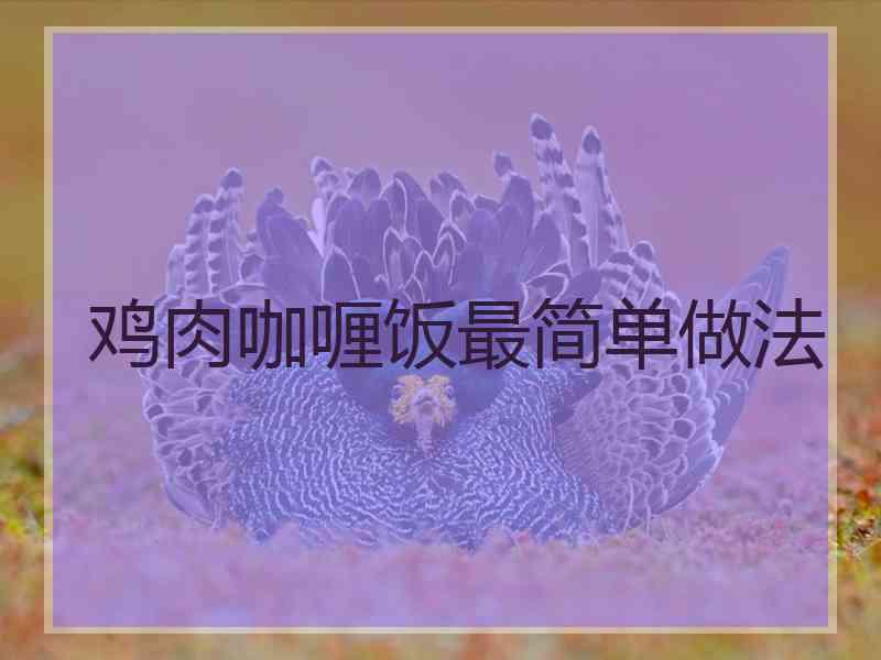 鸡肉咖喱饭最简单做法