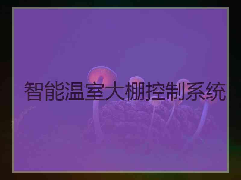 智能温室大棚控制系统