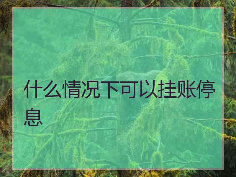 什么情况下可以挂账停息