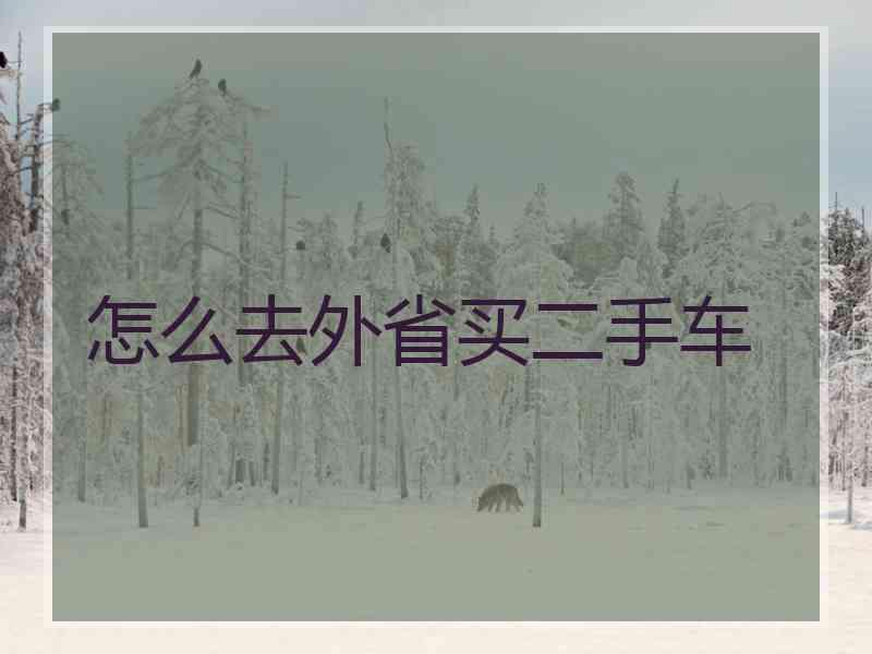 怎么去外省买二手车