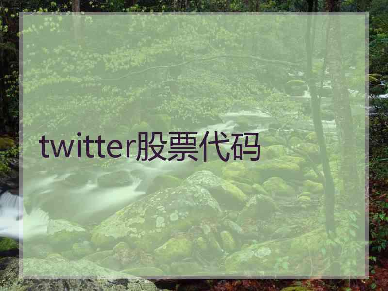 twitter股票代码