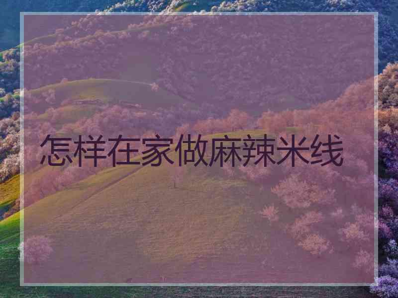 怎样在家做麻辣米线