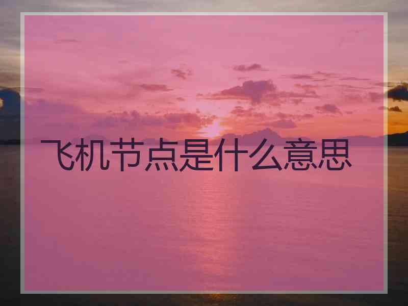 飞机节点是什么意思