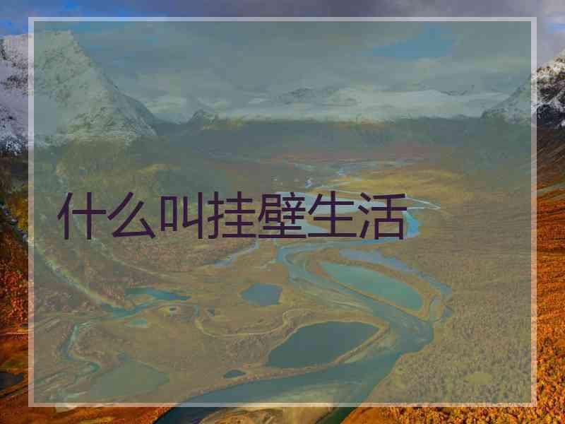 什么叫挂壁生活