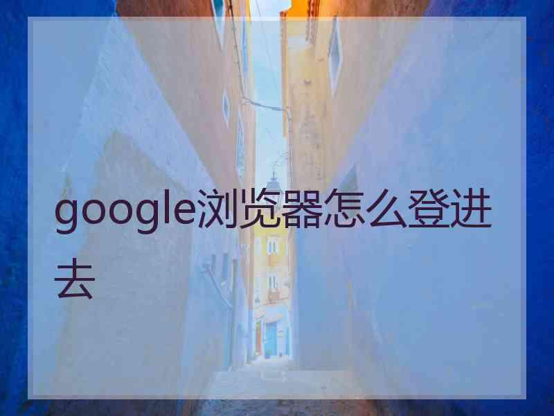 google浏览器怎么登进去