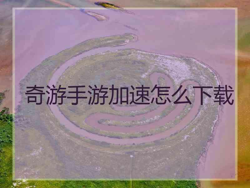 奇游手游加速怎么下载