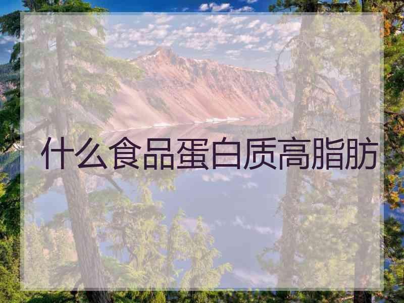 什么食品蛋白质高脂肪