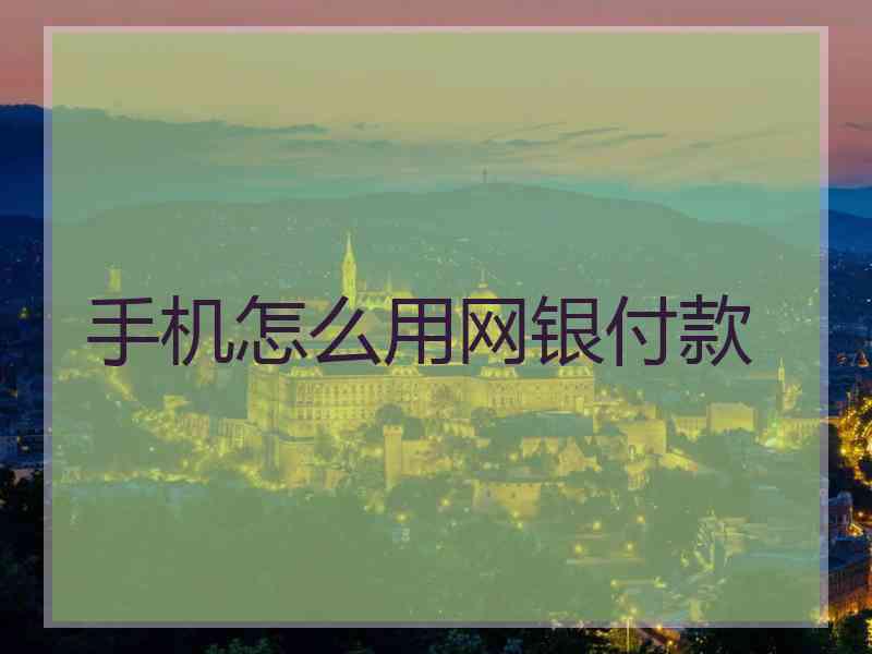 手机怎么用网银付款