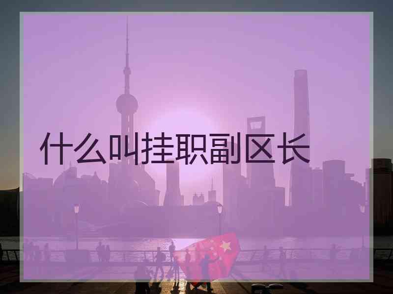 什么叫挂职副区长