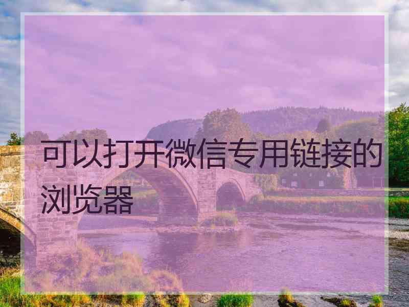 可以打开微信专用链接的浏览器
